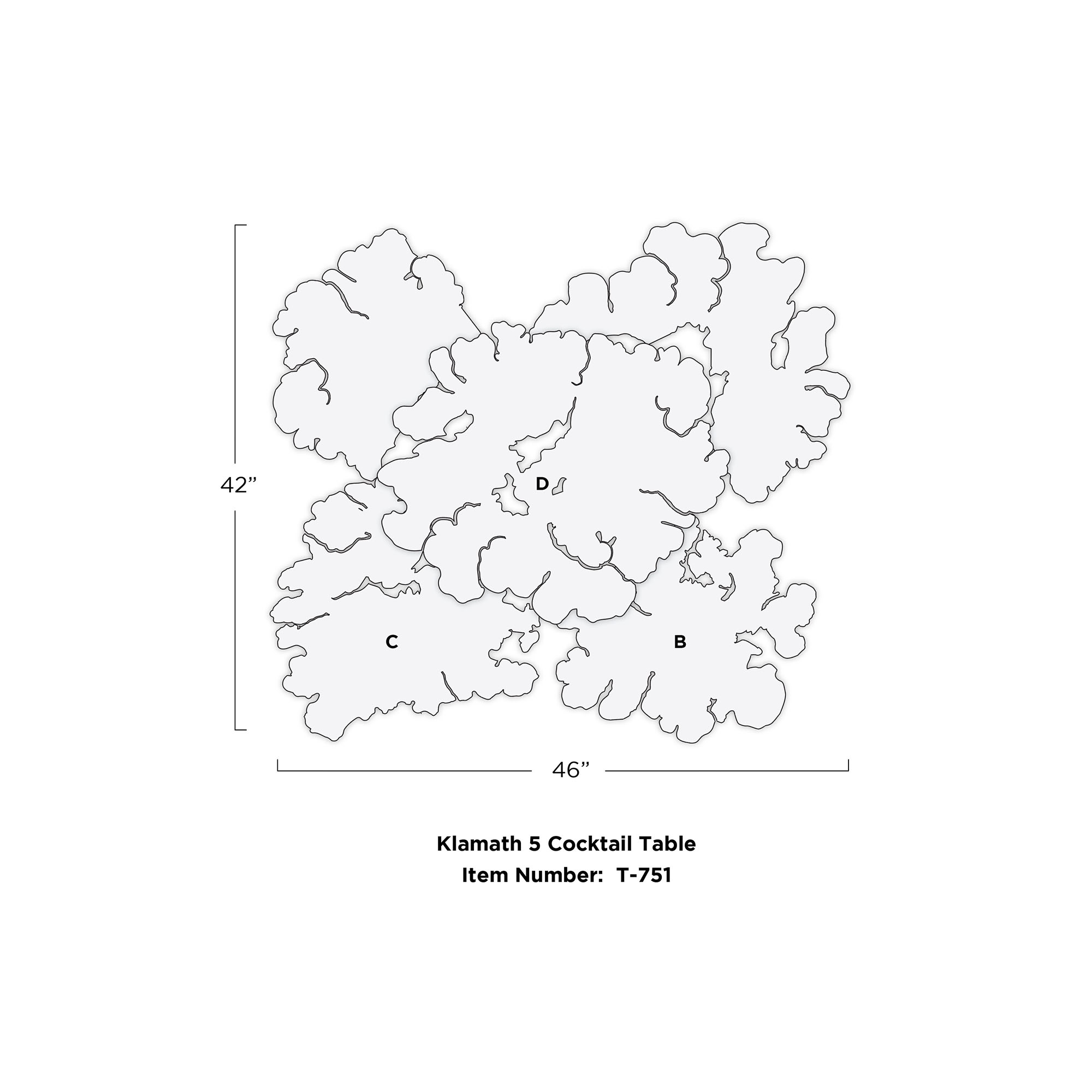 Tuell and Reynolds - Klamath 5 Cocktail Table