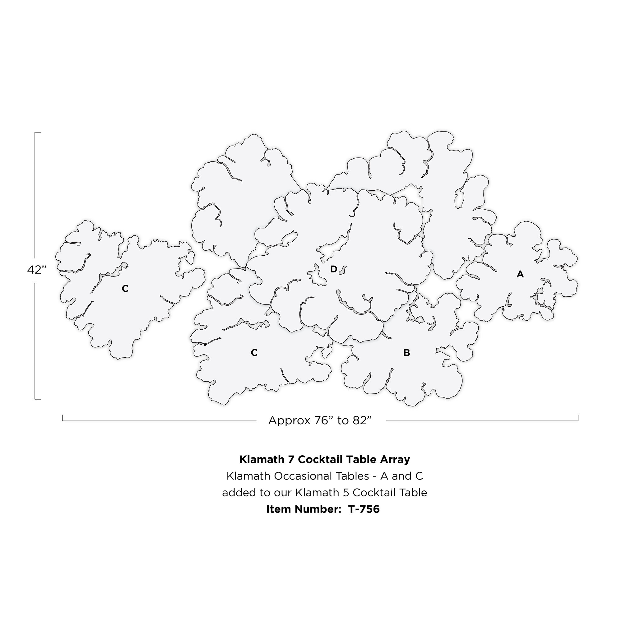 Tuell and Reynolds - Klamath 7 Cocktail Table Array
